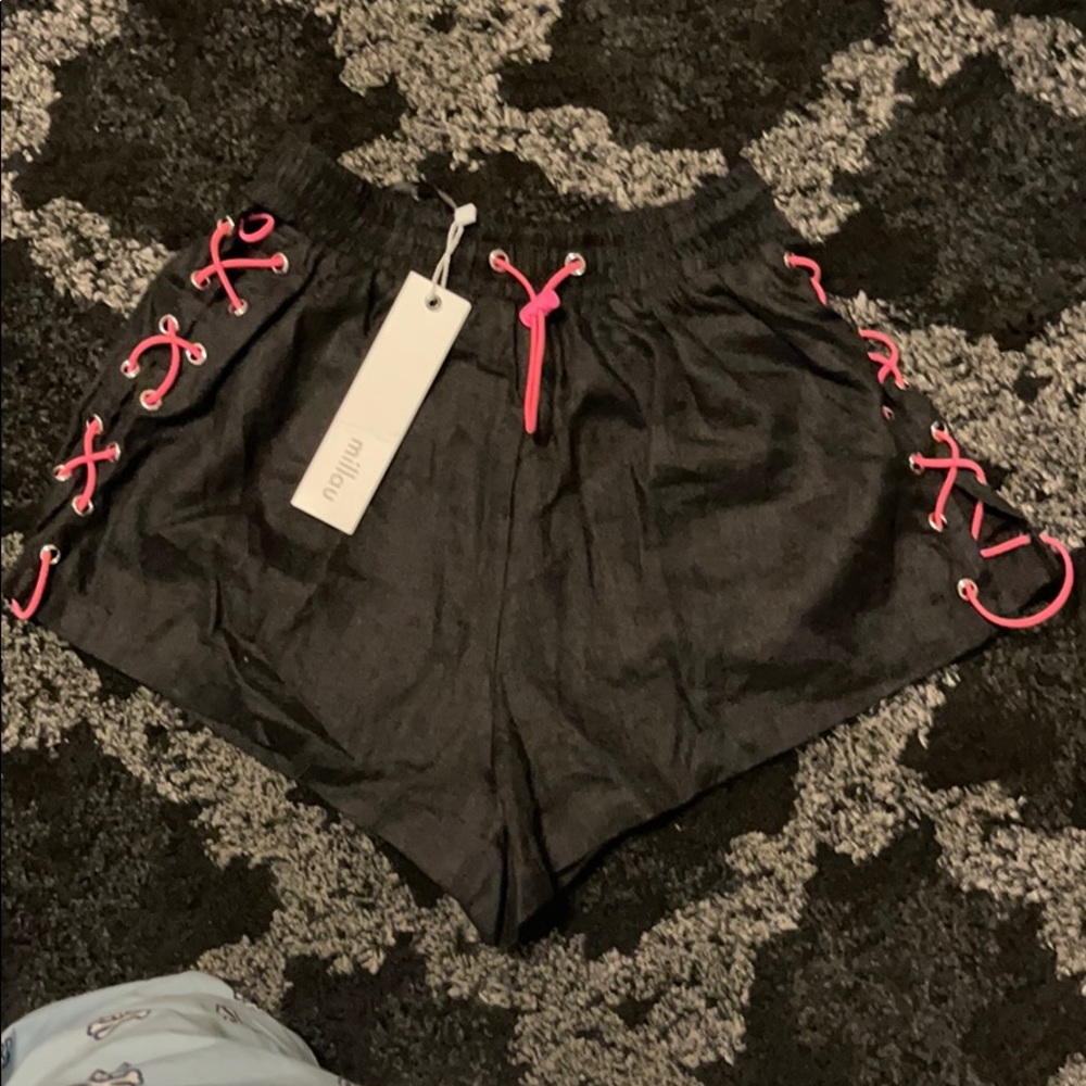 Linen Shorts with lace up sides